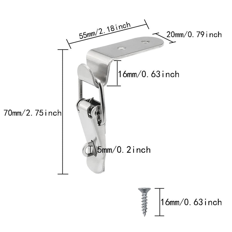 4PCS Stainless Steel 90-Degree Tool Box Hood Locks Latches, Tool Box Hasps, Cabinet Trunk Trailer Tool Box Door Hood Locks Latches, Closet Case Box Chest Barn Crate Hasps Latches