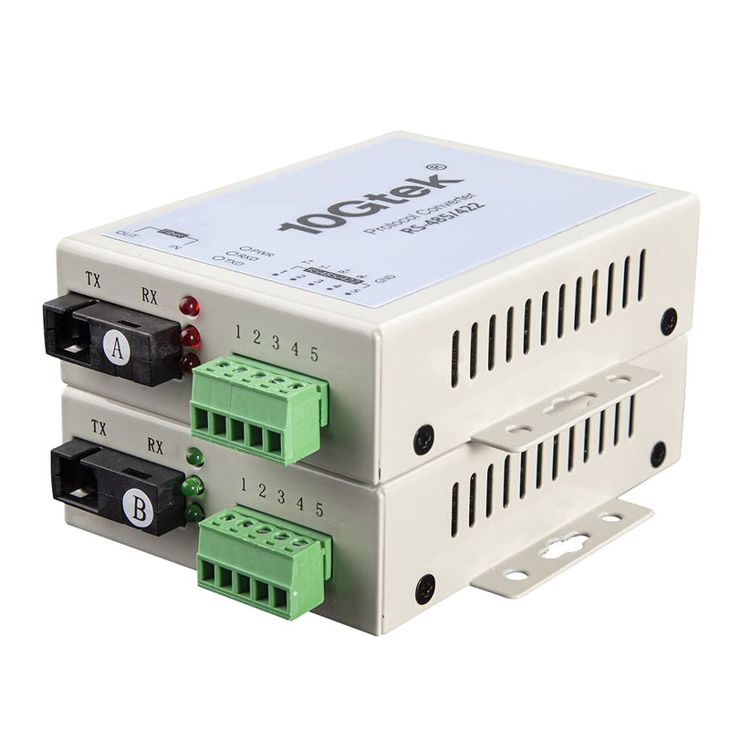Serial RS485/RS422 to Fiber Optic Media Converter, Serial Communication Data Converter Device Server, SM Bidi SC 1310nm 20km, Daisy-Chain or Redundant-Ring FO RS-485/422