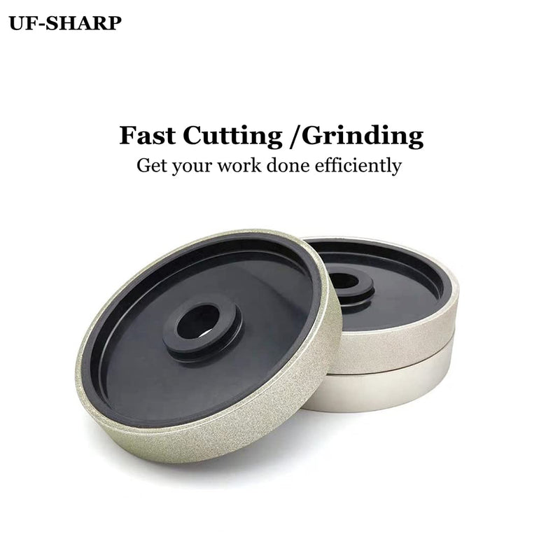 Diamond Lapidary Jewelry Grinding Wheel 6 inch,1" Arbor, for TIG tungstens, Gem, Marble, Granite, Glass, Ceramics, Cemented Carbide (600 Grit) 600 Grit