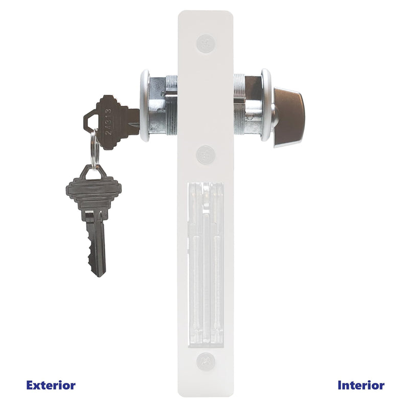 Storefront | Commercial | Glass Door | Mortise Key Cylinder with Keys Alike and Thumb Turn for Deadbolt, Deadhook, Hookbolt, Deadlatch Lock | Available in Aluminum and Duronotic Finishes (Aluminum)