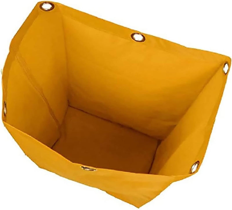 Replacement Janitorial Cart Bag-16 x 11 x 27inches, High Capacity Waterproof Thickened Housekeeping Commercial Janitorial Cleaning Cart Bag with 6 Brass Grommets - 23 Gallon (Yellow) Yellow