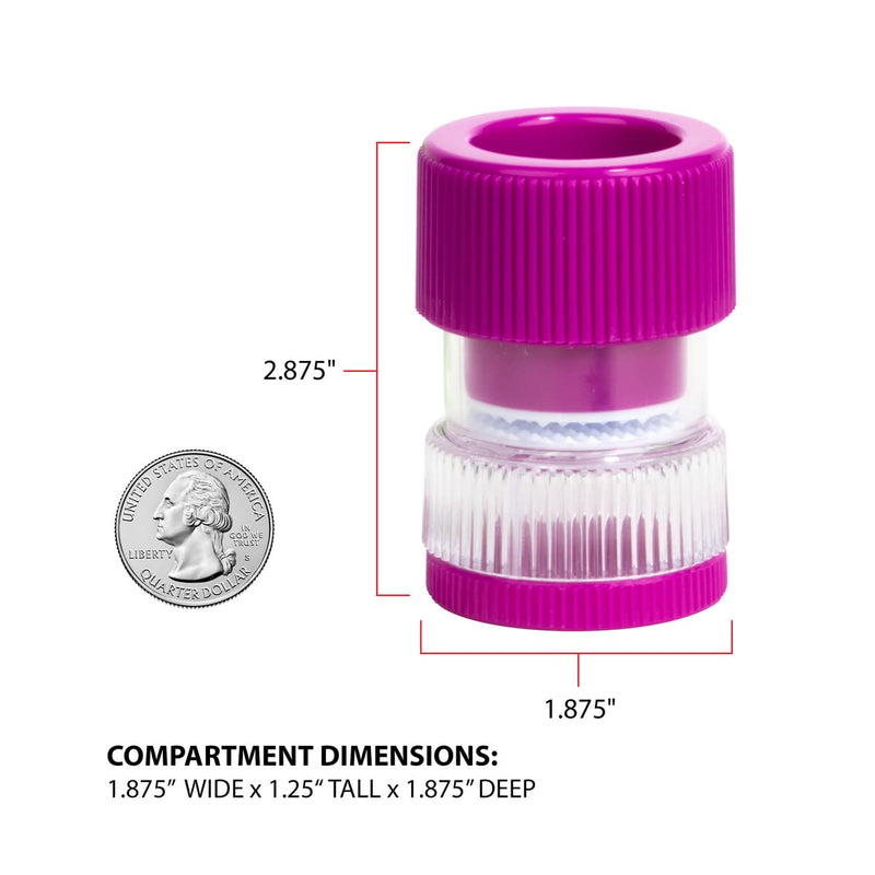 EZY DOSE Pill Crusher, Crushes Pills, Vitamins, Tablets into Powder, Storage Compartment, Removable Drinking Cup, Portable Design, Easy to Use, Designed for Travel, Purple, BPA Free 1 Count (Pack of 1)