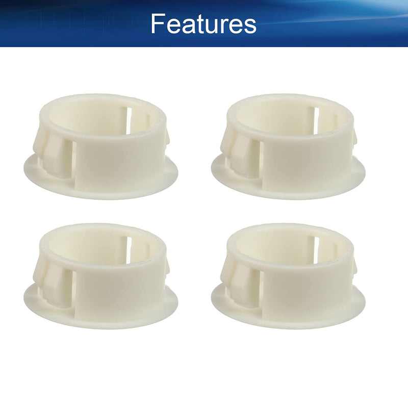 Heyiarbeit 20pcs Hole Plugs 3/4" / 19mm Nylon Plastic Round Snap in Type Locking Hole Tube Furniture Fencing Post Pipe Insert End Caps White Tone 3/4" / 19mm(20pcs)