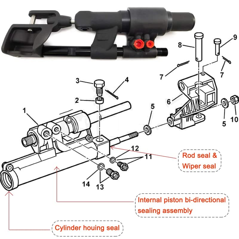 Power Steering Actuator Repair Kit for VOLVO PENTA 21910902 3812269 3860883 3862210 3862513 FSM018 Boat Supplies
