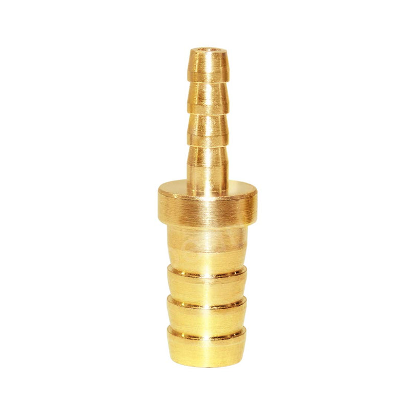 Beduan Brass Hose Barb Reducer, 5/8" to 1/2" Barb Hose ID, Reducing Barb Brabed Fitting Splicer Mender Union Air Water Fuel With 8 Hose Clamp(Pack of 4) 5/8-1/2 Add Clamp