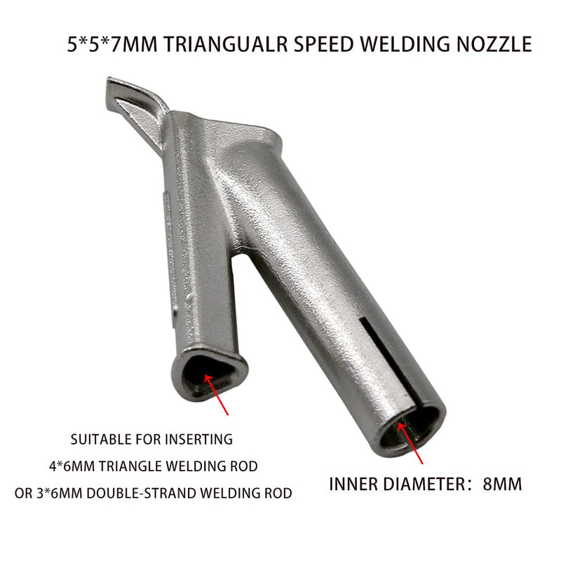 6pcs Triangular Round Speed Welding Nozzle Tacking Nozzle Push Fit 5mm Standard Welder Tip for PVC Hot Air Gun Plastic Heat Gun Welding Machine