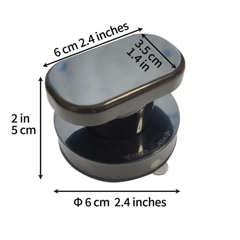 Renyqatt Small Handle for Glass Door and Window, Suction Cup Handles for Sliding Doors, Non-Marking Drawer Grab Bars Cabinet Pulls, Bathroom and Toilet Lid Handle (Black) Black