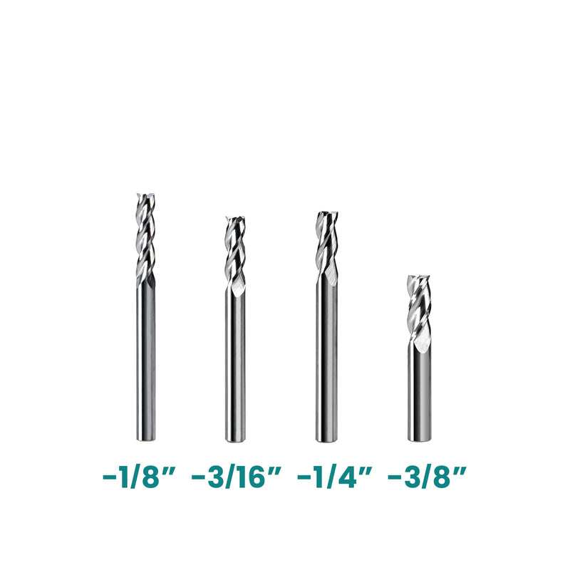 NZ 3 Flute 3/16" Carbide Square End Mill, 5PCS | Milling Cutter for Machining Alloy Steel, Aluminum Alloy, Copper Alloy 3/16 inch 5
