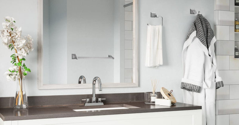 Design House 560409 Wall Mount Classic Torino 24" Towel Bar for Bathroom Walls, Satin Nickel 24 in. Wide Towel Bar