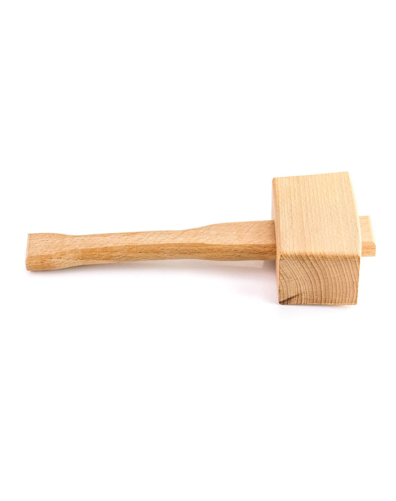 QWORK Wooden Mallet, 9.5" Manual Ice Hammer Mallet Beech Solid Carpenter Wood Hammer Woodworking Hand Tool 1 Pack