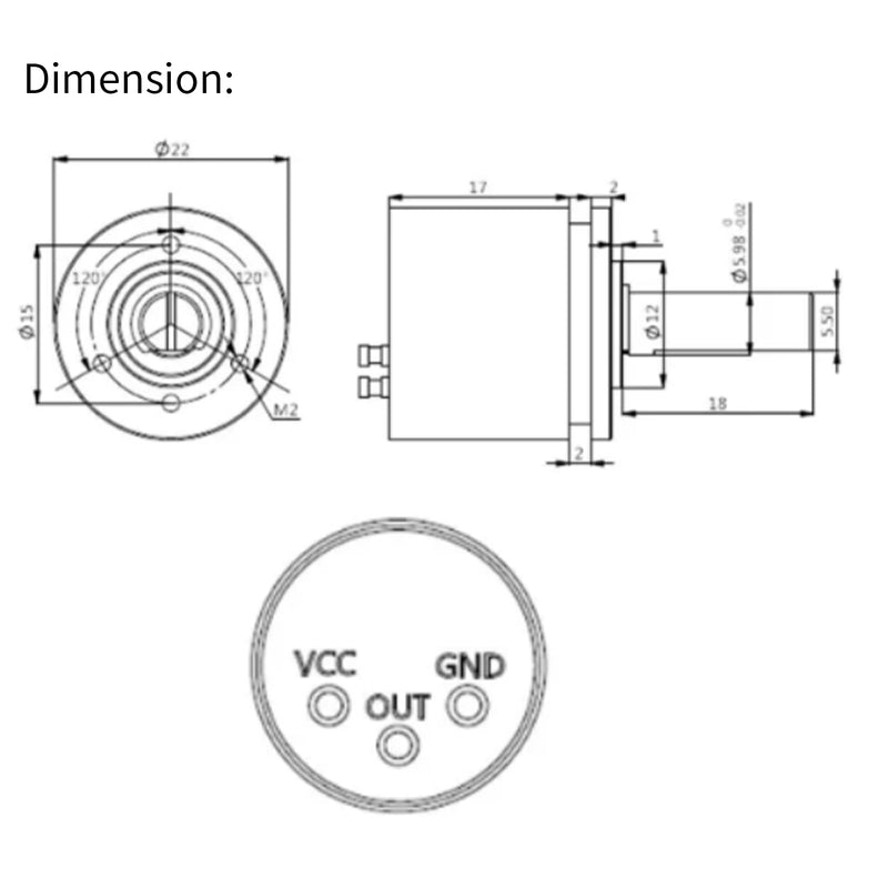 Hall Angle Sensor, 0.088° Resolution 360° Rotatable Hall Effect Position Sensor, 0-5V Output Full Circle 12Bit