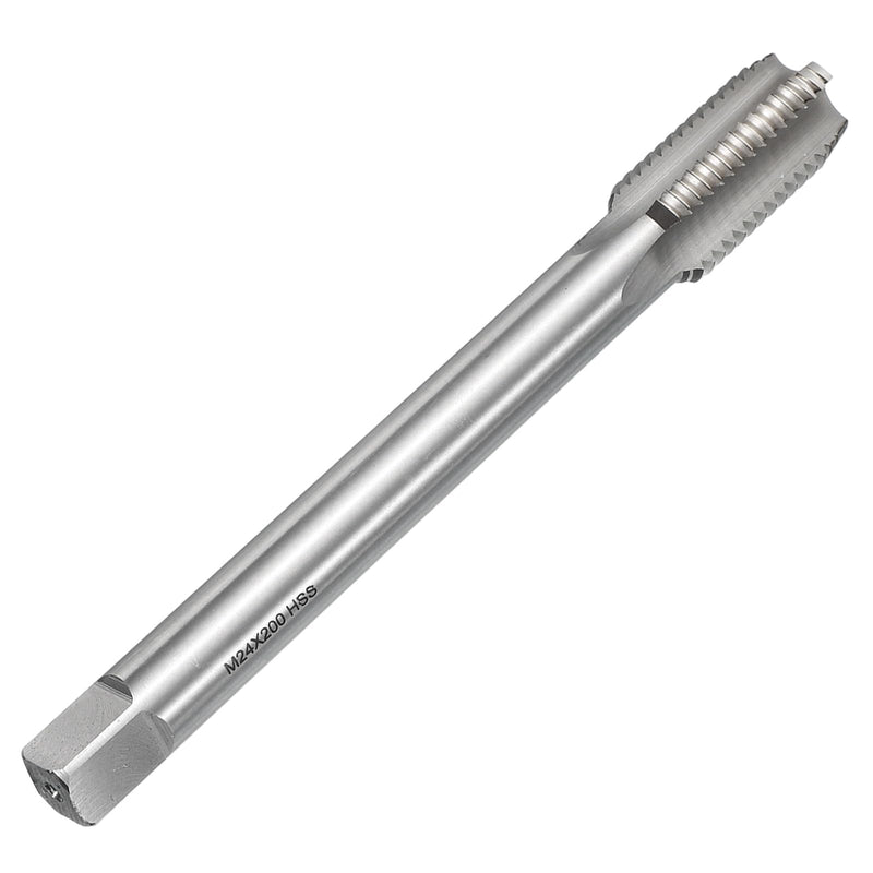 uxcell Metric Thread Tap M24 x 3 H2 200mm Extra Long Straight Flute Screw Thread Milling Machine Taps Threading Tapping Repair Tool M24 x 3 x 200mm