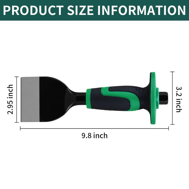 Heavy Duty Masonry Chisel,9.8 inches Brick Chisel with Hand Protection for Concrete, Bricks, and Stones (1PCS） 1pcs （2.95'')