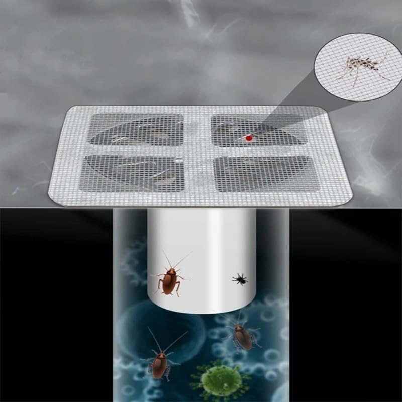 20PCS Pack,4"" X 4"" Disposable Shower Drain Cover Hair Catcher Shower Drain Mesh Stickers, Bathroom, Laundry, Bathtub, Kitchen, Sink, for Human and pet Hair (20 PCS), White