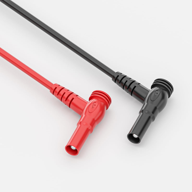 Goupchn Multimeter Test Leads Banana Plug Angle to Alligator Crocodile Clips Soft Flexible Test Cable Wires for Electrical Testing 3.3ft/1m 4mm Angle Banana to Alligator