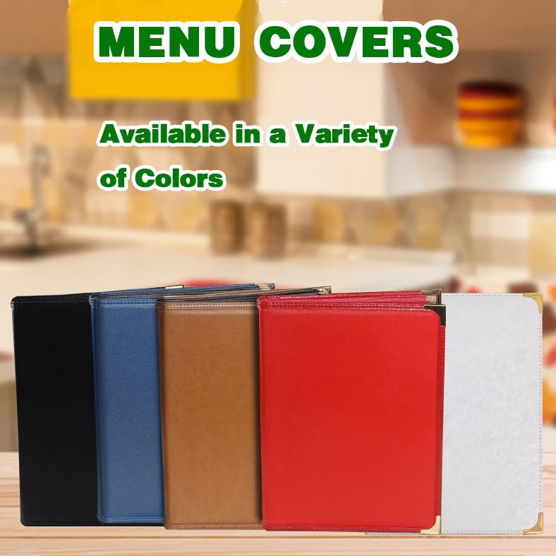 2-Pack Restaurant Menu Covers 8.5 x 11 - Menu Holder 4 Page 8 View, Menu Book Menu Sleeves for Restaurant, Bar, Café