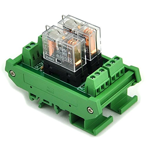 Electronics-Salon DIN Rail Mount AC/DC 12V Control 2 SPDT 16Amp Pluggable Power Relay Module, G2R-1-E 2 Channel 12V