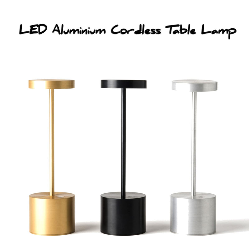 SAKRINGT 2 Pack Cordless Table Lamp Rechargeable, 5000mAh Battery Operated Portable Table Light,Dimming LED Table Lamp for Restaurant/Patio /Outdoor(Gold) 2Pack Gold