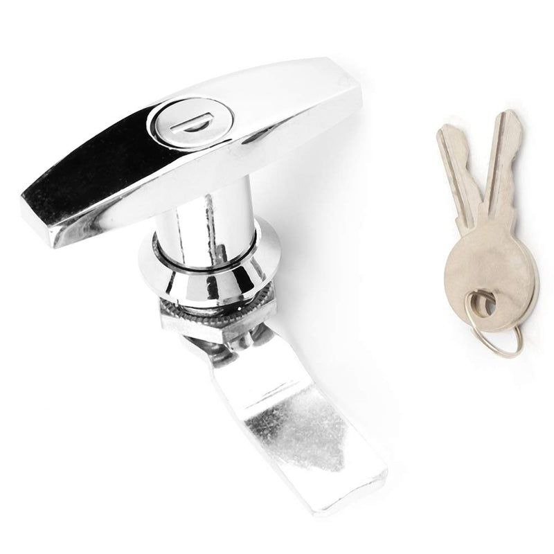 T Handle Lock, Truck Cap Locking T Handles, T Handle Canopy Replacement Lock for Trailers Caravans Etc(briht) Silver