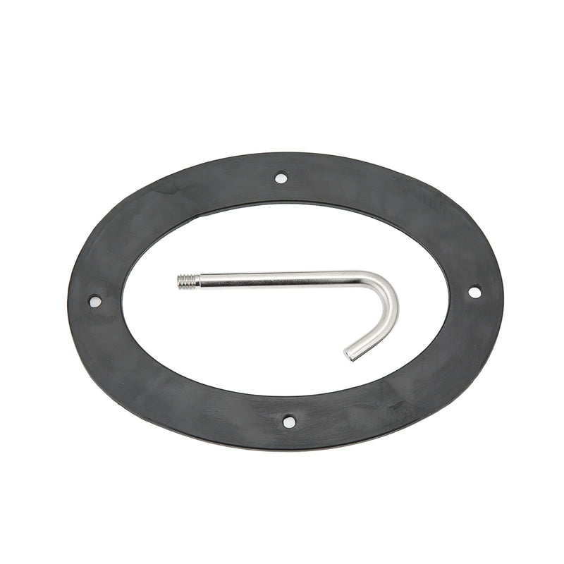 Yctze Rope Deck Pipe 304 Stainless Steel Chain Deck Pipe with Rubber Gasket 6.32x4.47in Base 4.3x2.31in Hole Marine Yacht Accessories