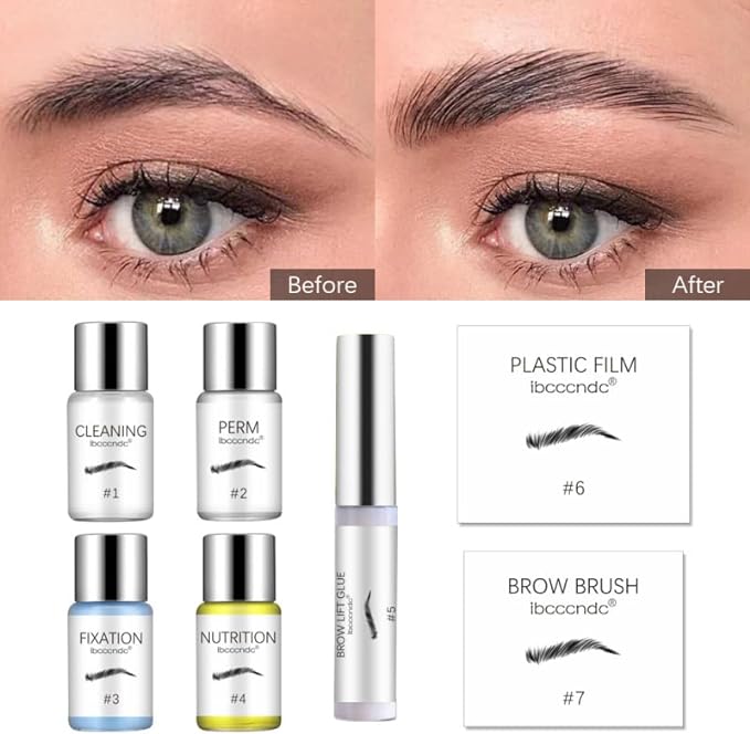 Yicdfur Eyebrow Perm Set Eyebrow Lamination Glue Kit Makeup Tool Household Eyebrow Lift, Lotion Liquid Set, Professional Eyebrow Lift, Styling Kit, Eyebrow Design, Sustainable, Waterproof and Sweatproof - NewNest Australia