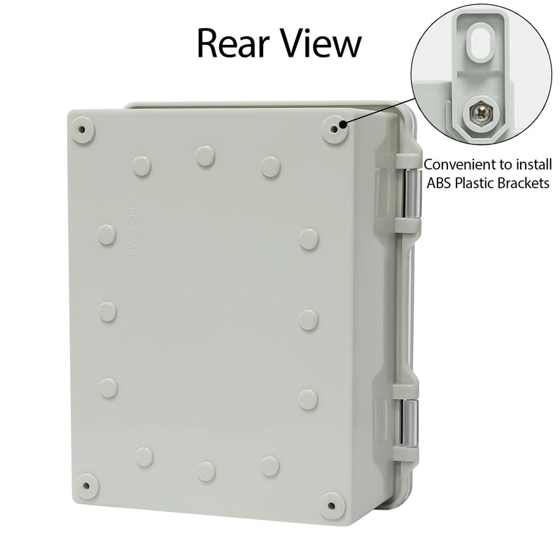 ABS Plastic Dustproof Waterproof IP65 Junction Box Hinged Shell Universal Electrical Project Enclosure Gray, with PC Transparent Clear Cover 8.7 x 6.7 x 4.3inch(220 x170 x110mm) 8.7" x 6.7" x 4.3"
