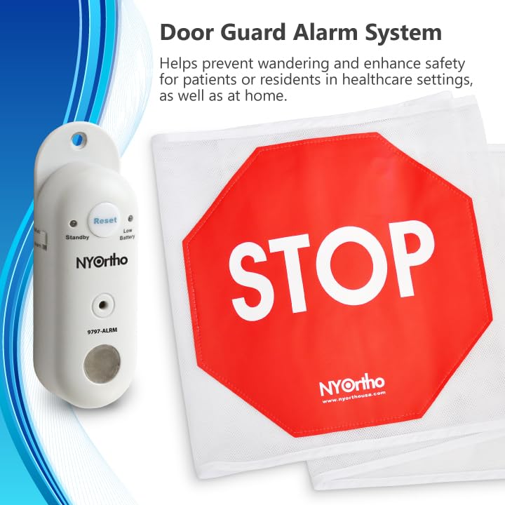 NYOrtho Door Guard Stop Sign Banner 2024 Updated | Stop Sign with Alarm | Size: 60" W 60 Inch Door Guard + Alarm Updated