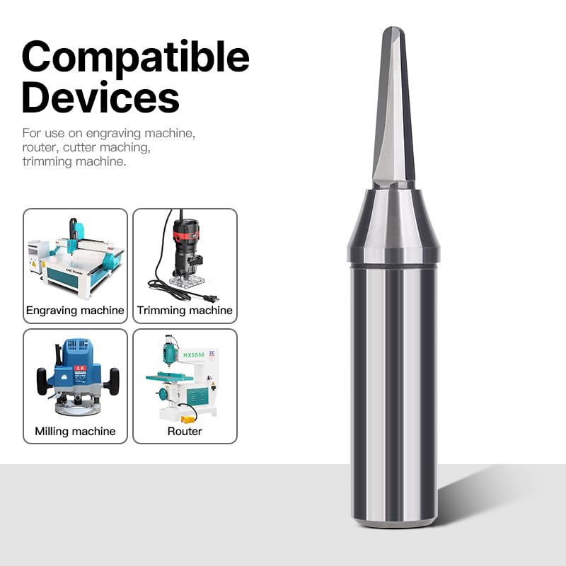 HUHAO 1/4 Inch TCT Router Bits, R1.6mm Rounded Bottom Arc Grooving Cutter for Wood Bending, CNC Milling Smooth Grooves in Solid Wood, Plywood, MDF for Furniture & Door Panels 1/4" Shank