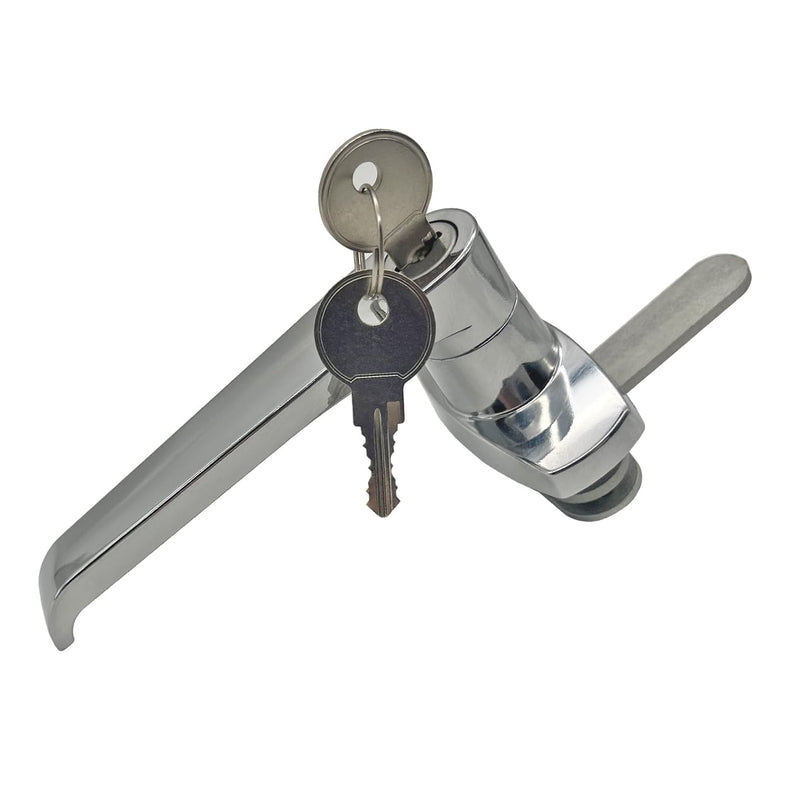 2 Sets Level Handle Cam Lock,L-Type Locking Door Handle,Cabinet Handle Lock Chrome (PX058 Left) PX058 Left