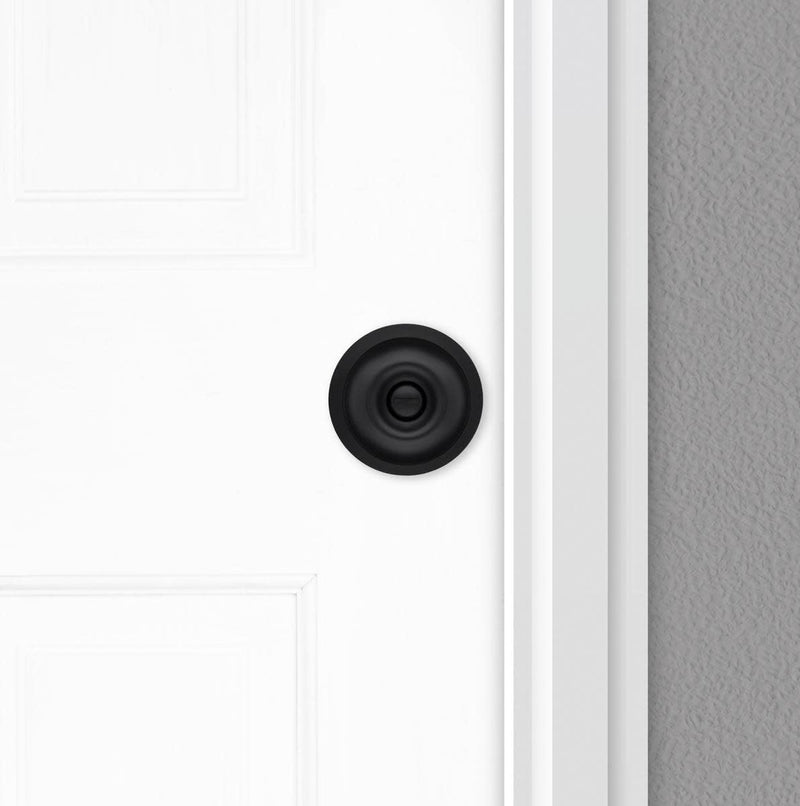 Kwikset Safelock SK3000RG-514 Regina Knob Privacy Lock with RCAL Latch and RCS Strike Matte Black Finish