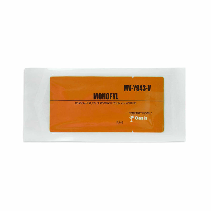 Oasis Monofyl (Poliglecaprone) Synthetic Absorbable Monofilament Suture, 2-0, (FS-1) 3/8 24mm Reverse Cutting Needle, 75cm