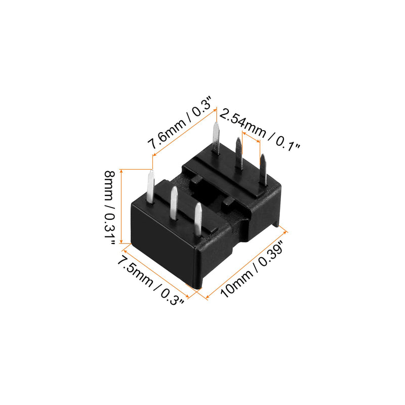 DIP IC Chip Socket Adapter Soldering [for PCB Circuit Board] - 2.54mm Pitch/6 Flat Pins/ 10 Pcs
