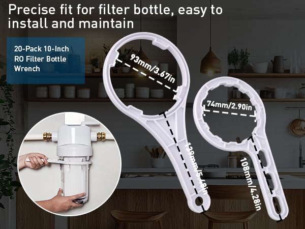 RO Wrench Filter Bottle Water Filter Housing Spanner, 10 Inch, 20 pcs