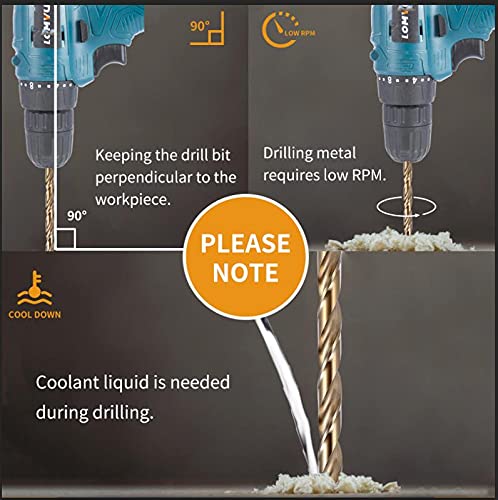 13/64 Inch Cobalt Drill Bit Set, M35 Jobber Length Twist Drill Bits,Suitable for Drilling in Hard Metal, Stainless Steel, Cast Iron,10 Pieces 13/64"(10pcs)
