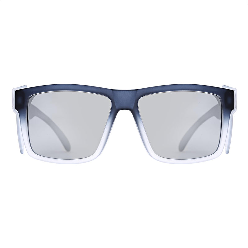 ANSI Z87 Safety Sunglasses UV400 Polarized Removable Side Shields Durable Protective Eyewear Construction Matte Blue Silvery Mirror