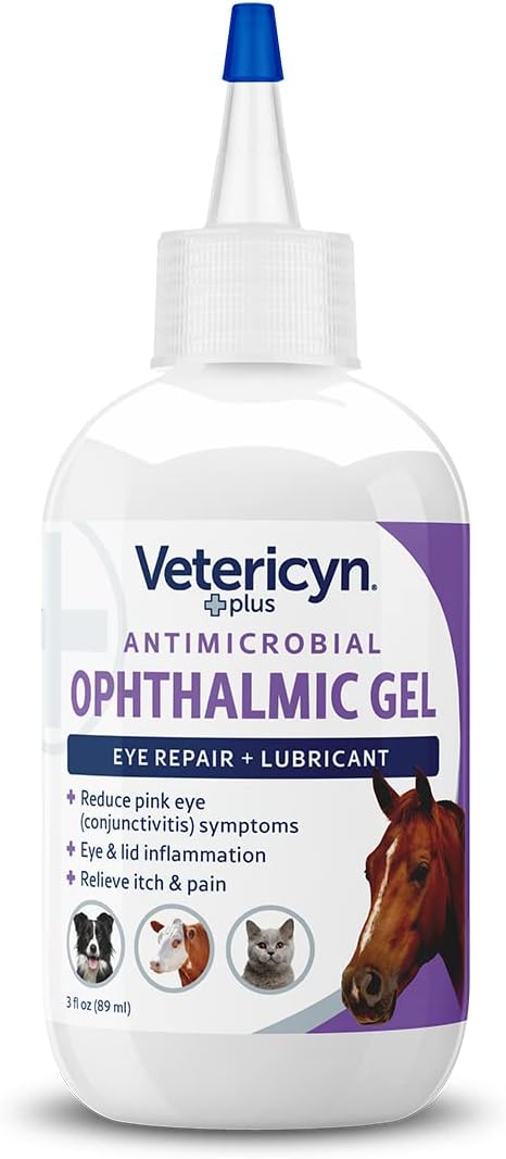 Vetericyn Plus Ophthalmic Eye Gel for Horses | Eye Ointment Alternative to Lubricate and Relieve Horse Eye Irritations, Safe for All Animals. 3 ounces - PawsPlanet Australia
