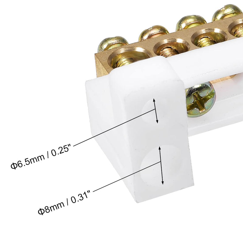 uxcell Copper Screw Terminal Block Connector Bar 100A Double Row Bridge Shape Ground Wire 5 Positions 3 Pcs