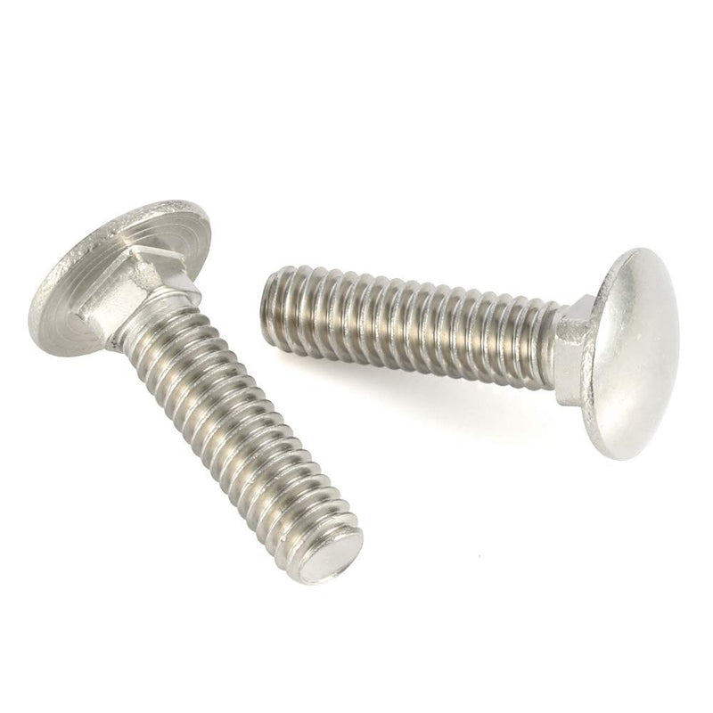 5/16-18 x 1-1/2" Carriage Bolts, Stainless Steel 18-8 (304), Round Head, Square Neck, Fully Threaded, 20 PCS 5/16-18 x 1-1/2"