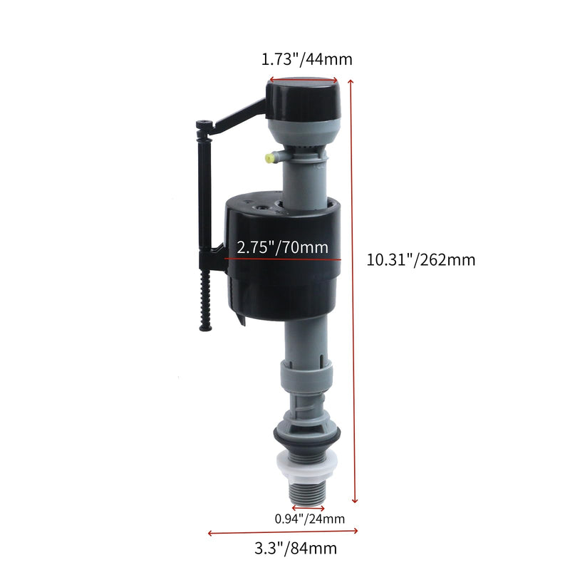 KUMGROT Universal Toilet Fill Valve Replacement Kit Black Easy Installation Toilet Parts Inside Tank Kits with Reducing Coupling with Coupling