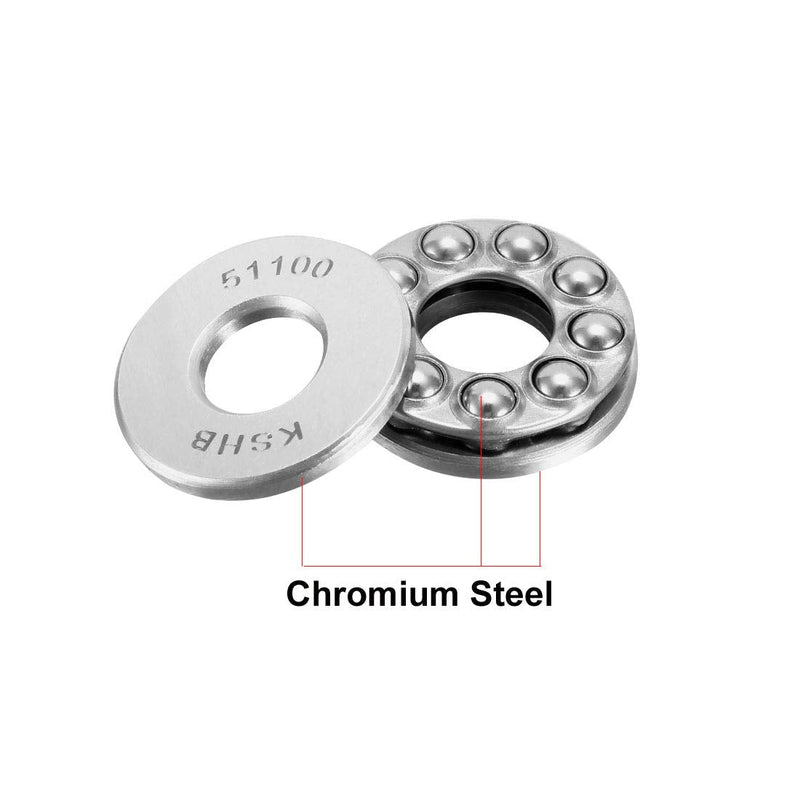 uxcell 51100 Thrust Ball Bearings 10mm x 24mm x 9mm Chrome Steel ABEC3 Single Row Roller 2pcs 10mmx24mmx9mm