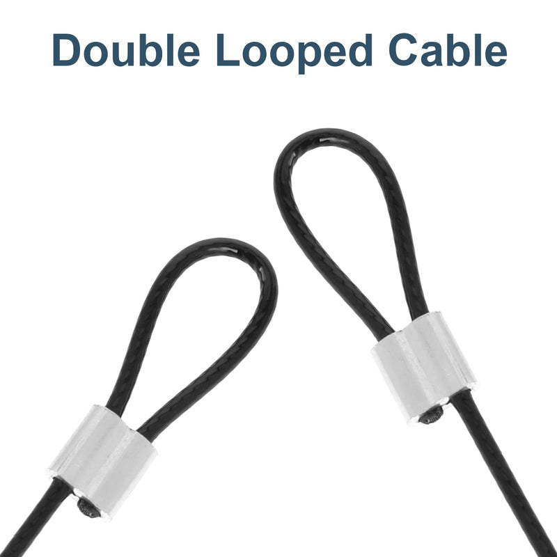 10PCS Stainless Steel Cable with Loops, 12 Inch 2mm Security Cable Short Wire Lock Cable Lanyard Chain Link Lock Vinyl Coated Thin Wire Rope for Outdoor Gates, Bikes, Luggage