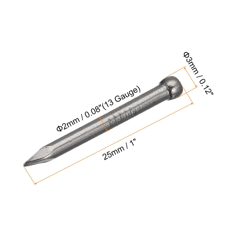 uxcell Finishing Nails 120pcs 25mm 1 Inch Hand-Drive Hardware Carbon Steel Nail Lost Head Nails