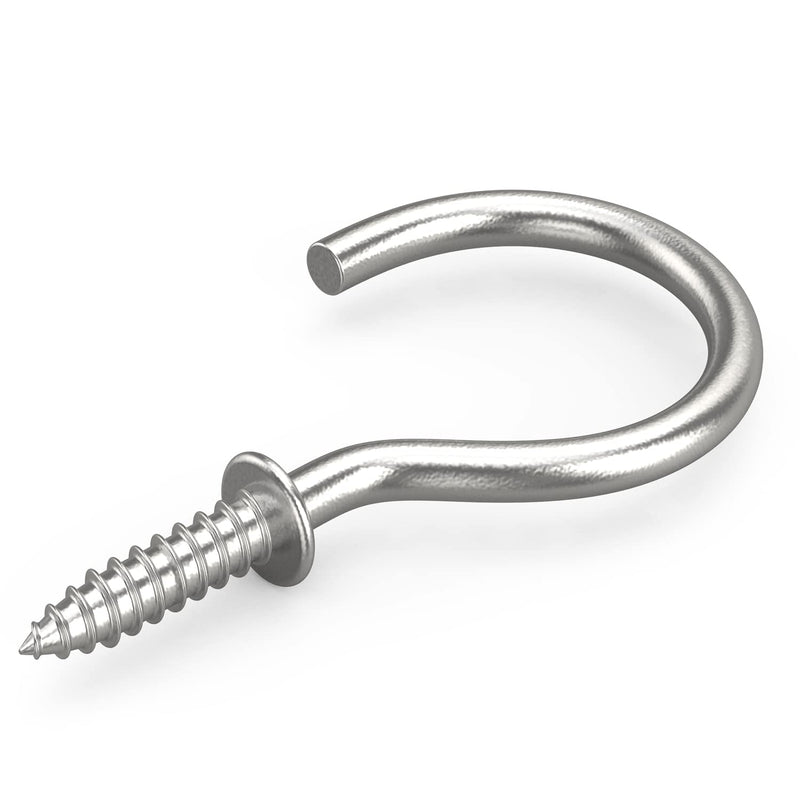 100 Pcs 1/2 Inch Metal Cup Hooks Ceiling Screw Hooks for Attachment and Suspension, Silver 1/2 Inch (100 Count)