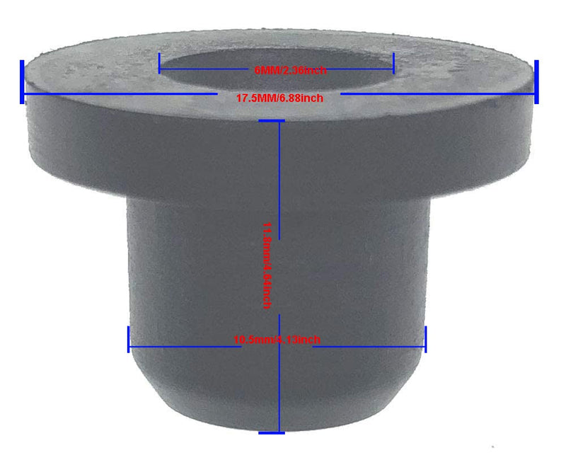 HORTIPOTS 1/4 Inch Rubber Grommet Pack of 25 Top Hat, 6 mm ID Small Tophat Grommet for OD 1/4 Inch Vinyl Rubber Tubing in Hydroponic and Irrigation Systems (Pack of 25)