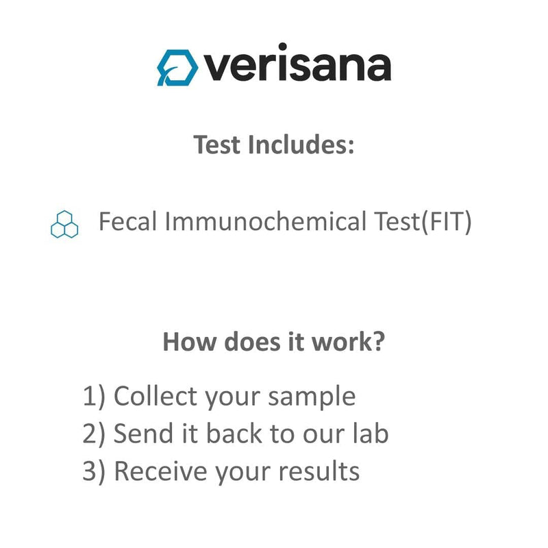 FIT Test – Determine Your Risk for Colorectal Problems – Easily & Conveniently from Home – Fecal Immunochemical Test Analysis by CLIA-Certified Lab – Verisana