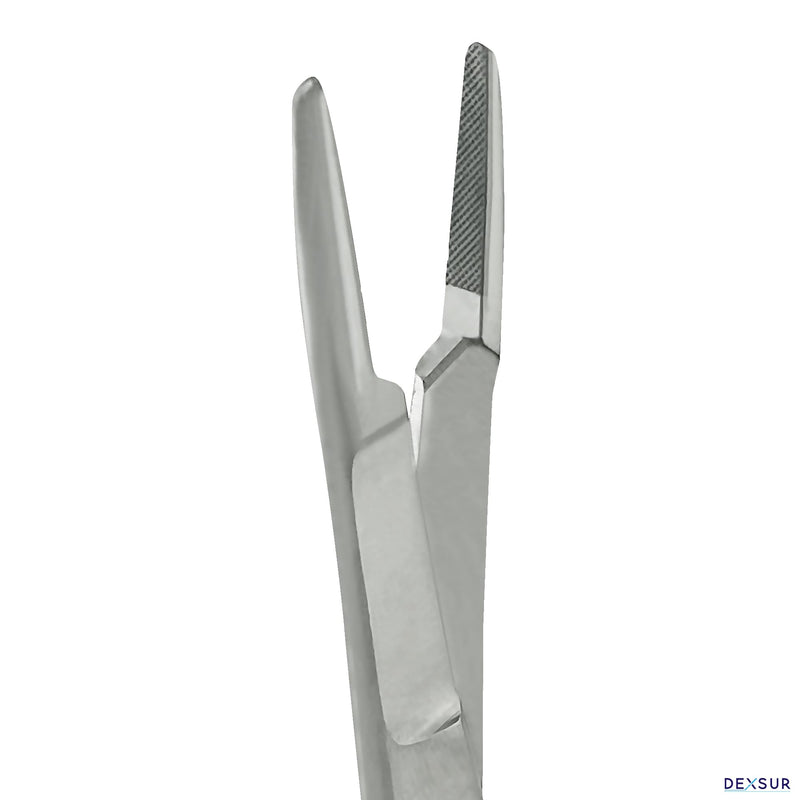 Olsen Hegar Needle Holder – Premium Quality Needle Driver with Scissors Cutting Edges - Multifunction Hemostat with Scissors and Locking Mechanism (Silver, 6.5 Inch) Silver