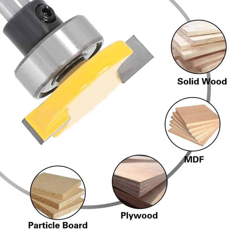 YONICO Top Bearing Slot Cutter Router Bit (1/4" Height - 1/4" Depth - 1/4" Shank) 1/4" Height - 1/4" Depth - 1/4" Shank - NewNest Australia