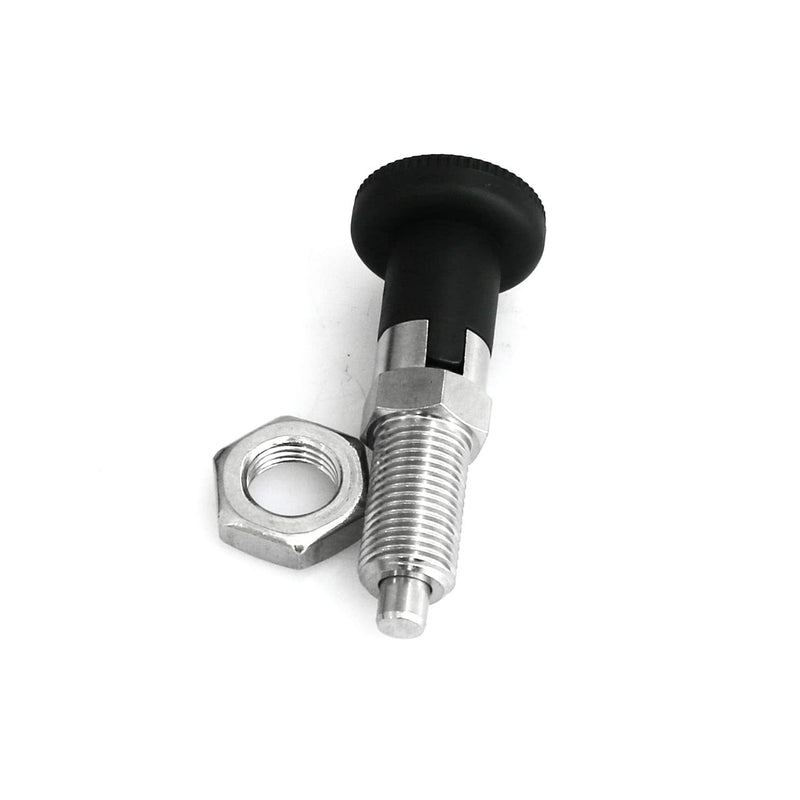 Heyous Stainless Steel Self-Locking Knob Plunger with Spring Loaded Locking Pin and Reset Spring Index Plunger (M8 Self Locking) Black M8