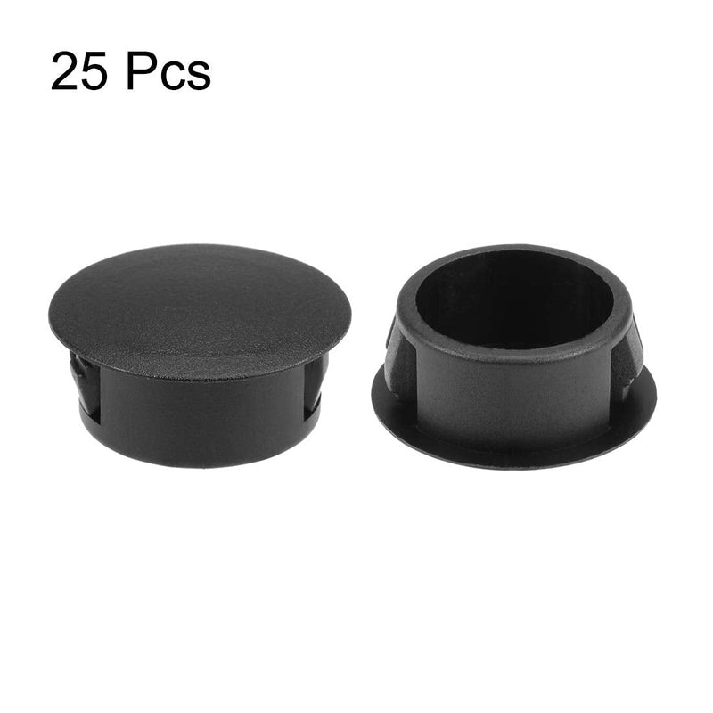 uxcell Hole Plugs Black Plastic 20mm(13/16-inch) Snap in Locking Hole Tube(19.5-20mm) Steel Furniture Fencing Post Pipe Insert End Caps for Fitness Equipment 25 Pcs 20mm(13/16-inch)