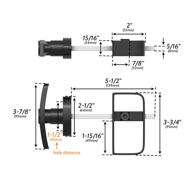 SKYSEN Shed Door Lock Latch, Shed Door T Handle Lock, 5-1/2" Steam- 2 Keys- Shed Door Hardware- Black(Shed Lock-1) 1